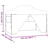 vidaXL Tente pliable avec 4 parois latéraux 3 x 4,5 m Blanc crème