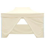 vidaXL Tente pliable avec 4 parois latéraux 3 x 4,5 m Blanc crème