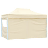 vidaXL Tente pliable avec 4 parois latéraux 3 x 4,5 m Blanc crème
