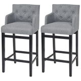 vidaXL Tabourets de bar lot de 2 gris clair tissu