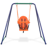 vidaXL Balançoire simple 2-en-1 et balançoire pour tout-petits Orange
