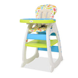 vidaXL Chaise haute convertible 3-en-1 avec table Bleu et vert (plusieurs options disponibles)