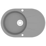 vidaXL Évier de cuisine en granit Bac unique Ovale Gris 