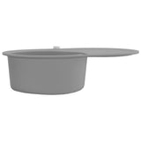 vidaXL Évier de cuisine en granit Bac unique Ovale Gris 