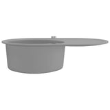 vidaXL Évier de cuisine en granit Bac unique Ovale Gris 