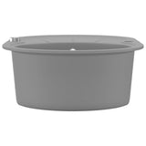vidaXL Évier de cuisine en granit Bac unique Ovale Gris 