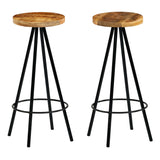 vidaXL Chaises de bar lot de 2 bois de manguier solide (plusieurs options disponibles)