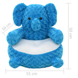 vidaXL éléphant en peluche Bleu 