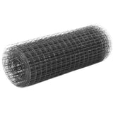 vidaXL Grillage Acier avec revêtement en PVC 25x0,5 m Gris