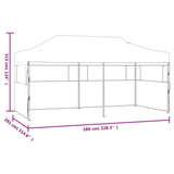 vidaXL Tente de réception pliable avec parois 3 x 6 m Anthracite