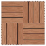 vidaXL Carreau de terrasse en relief 11 pcs WPC 30x30 cm 1 m² Marron