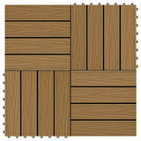 vidaXL Carreau de terrasse en relief 11 pcs WPC 30x30 cm 1 m² Marron