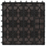 vidaXL Carreau de terrasse en relief 11 pcs WPC 30x30 cm 1 m² Marron