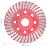vidaXL Disque de broyage diamanté avec Turbo 115 mm