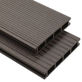 vidaXL Panneaux de terrasse creux WPC 26 m² 2,2 m Marron foncé