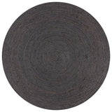 vidaXL Tapis fait à la main Jute Rond 90 cm Gris foncé