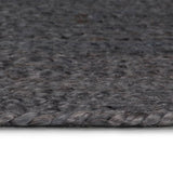  vidaXL Tapis fait à la main Jute Rond 90 cm Gris foncé
