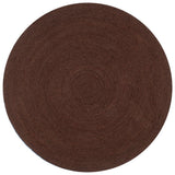 vidaXL Tapis fait à la main Jute Rond 90 cm Marron