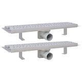 vidaXL Drain de douche linéaire 2 pcs 930 x 140 mm Acier inoxydable