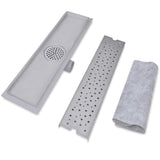 vidaXL Drain de douche linéaire 2 pcs 930 x 140 mm Acier inoxydable