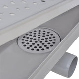 vidaXL Drain de douche linéaire 2 pcs 930 x 140 mm Acier inoxydable