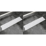 vidaXL Drain de douche linéaire 2 pcs 930 x 140 mm Acier inoxydable