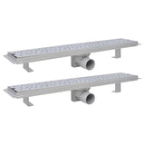 vidaXL Drain de douche linéaire 2 pcs 930 x 140 mm Acier inoxydable
