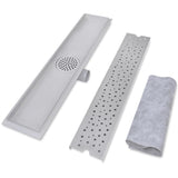 vidaXL Drain de douche linéaire 2 pcs 930 x 140 mm Acier inoxydable