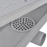 vidaXL Drain de douche linéaire 2 pcs 930 x 140 mm Acier inoxydable