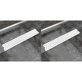 vidaXL Drain de douche linéaire 2 pcs 930 x 140 mm Acier inoxydable