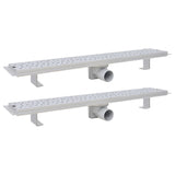 vidaXL Drain de douche linéaire 2 pcs 930 x 140 mm Acier inoxydable