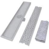 vidaXL Drain de douche linéaire 2 pcs 930 x 140 mm Acier inoxydable