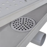 vidaXL Drain de douche linéaire 2 pcs 930 x 140 mm Acier inoxydable