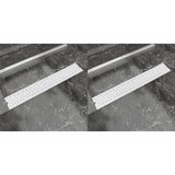 vidaXL Drain de douche linéaire 2 pcs 930 x 140 mm Acier inoxydable