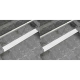 vidaXL Drain de douche linéaire 2 pcs 930 x 140 mm Acier inoxydable (plusieurs options disponibles)