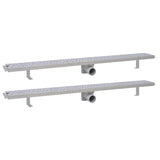 vidaXL Drain de douche linéaire 2 pcs 930 x 140 mm Acier inoxydable