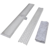 vidaXL Drain de douche linéaire 2 pcs 930 x 140 mm Acier inoxydable
