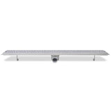 vidaXL Drain de douche linéaire 2 pcs 930 x 140 mm Acier inoxydable