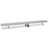 vidaXL Drain de douche linéaire 2 pcs 930 x 140 mm Acier inoxydable