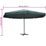 vidaXL Parasol blanc aluminium 500 cm