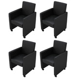  vidaXL Chaises à manger lot de 4 noir similicuir