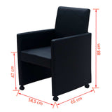  vidaXL Chaises à manger lot de 4 noir similicuir