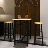 vidaXL Ensemble de bar 3 pcs Bois et acier Noir
