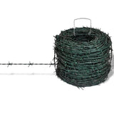 vidaXL Fil de fer barbelé d'enchevêtrement rouleau vert 100 m