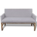 vidaXL Banc avec coussin rembourré tissu hévéa gris clair 