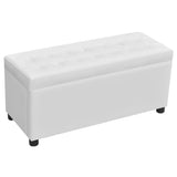 vidaXL Pouf de rangement 87,5 cm Rouge bordeaux Similicuir