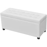 vidaXL Pouf de rangement 87,5 cm Rouge bordeaux Similicuir