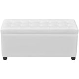 vidaXL Pouf de rangement 87,5 cm Rouge bordeaux Similicuir