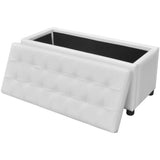 vidaXL Pouf de rangement 87,5 cm Rouge bordeaux Similicuir