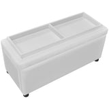 vidaXL Pouf de rangement 87,5 cm Rouge bordeaux Similicuir
